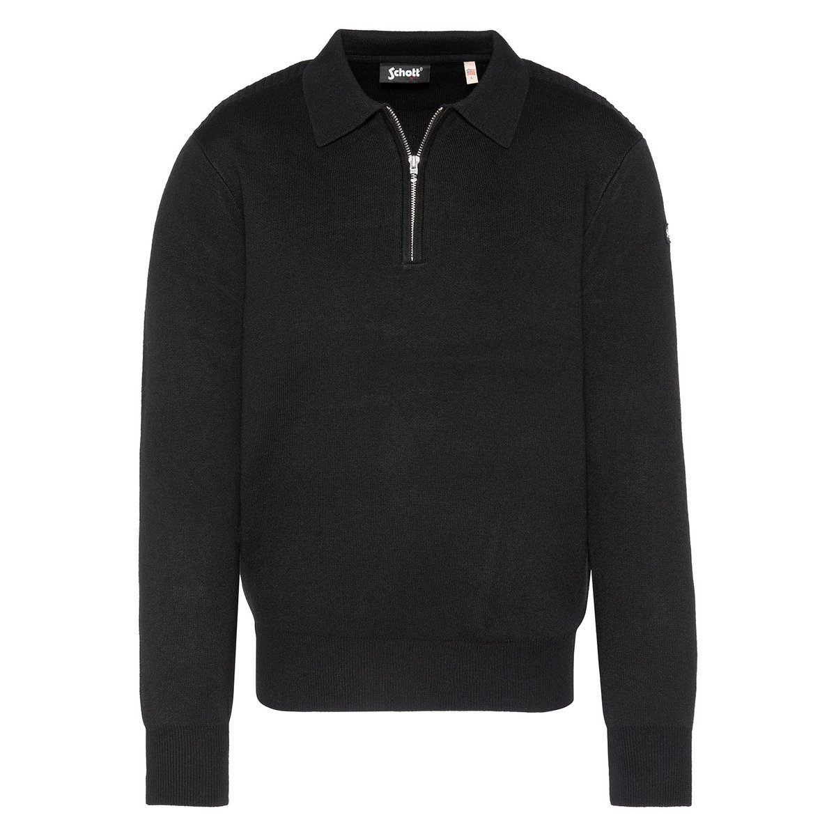 Pull colo polo zippé PLDAMON2 marine, SCHOTT