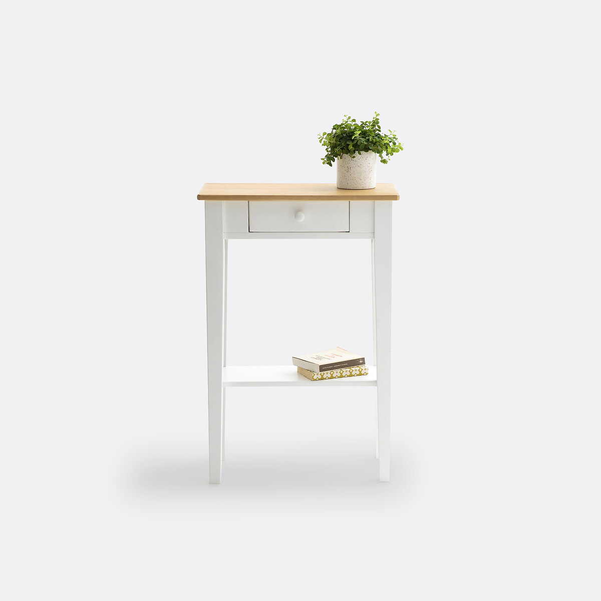 Console 1 tiroir en pin massif Alvina blanc/naturel, LA REDOUTE INTERIEURS
