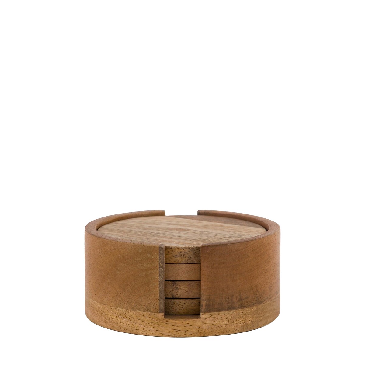 Set of 4 Mango Wood Coasters brown , ÉDITÉ