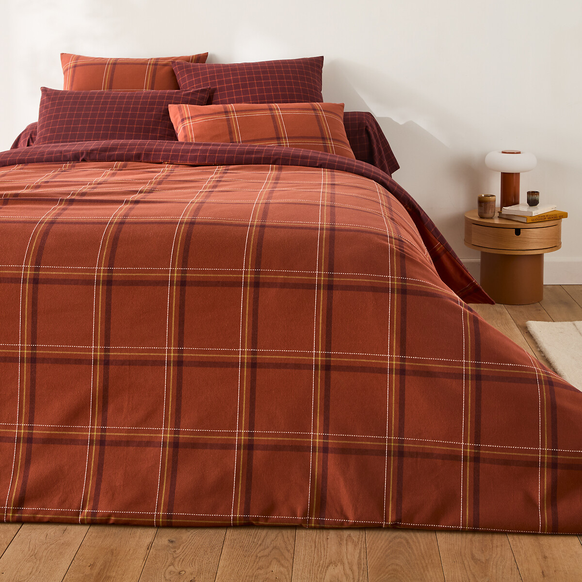 Varna Brushed Cotton Duvet Cover checked, LA REDOUTE INTERIEURS