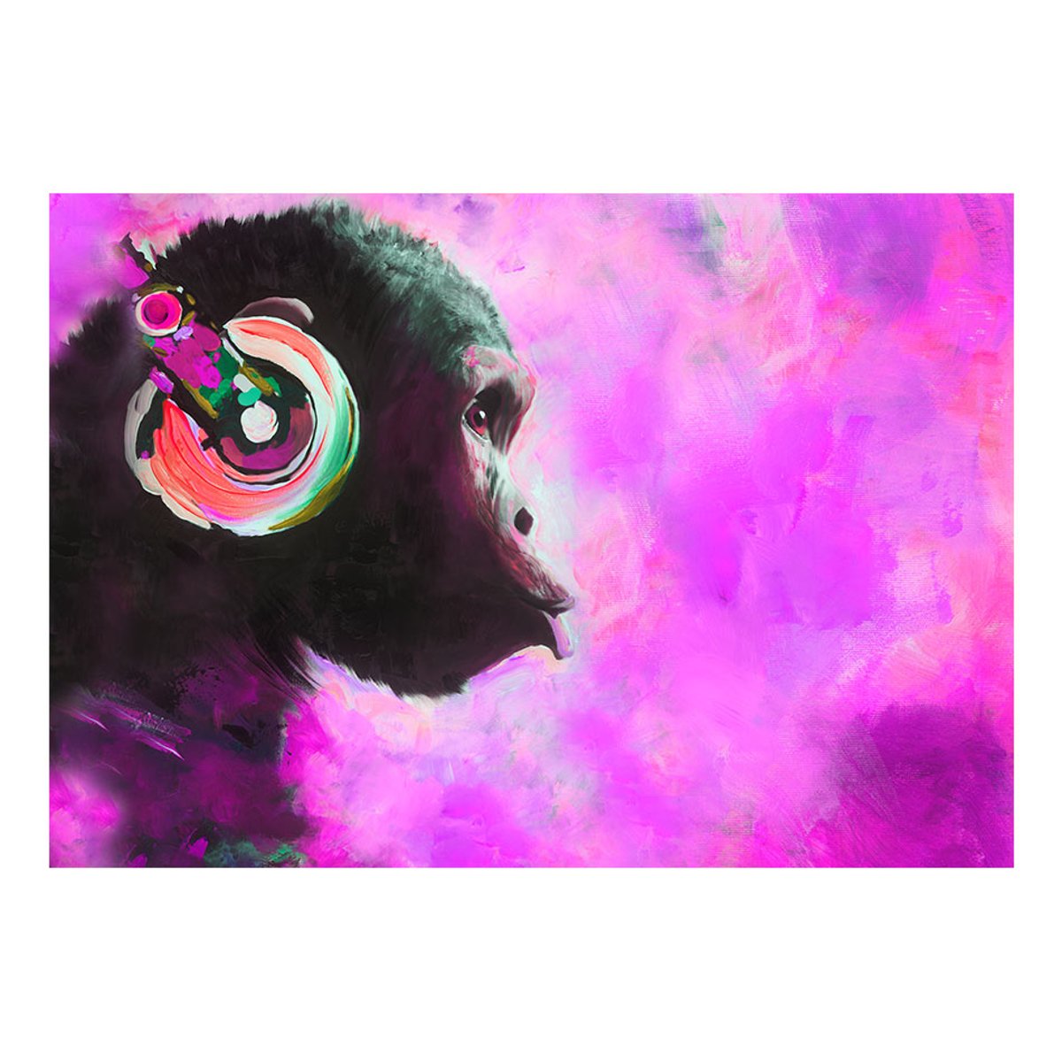 Papier peint intissé panoramique Animaux World of Sound noir, EDEN