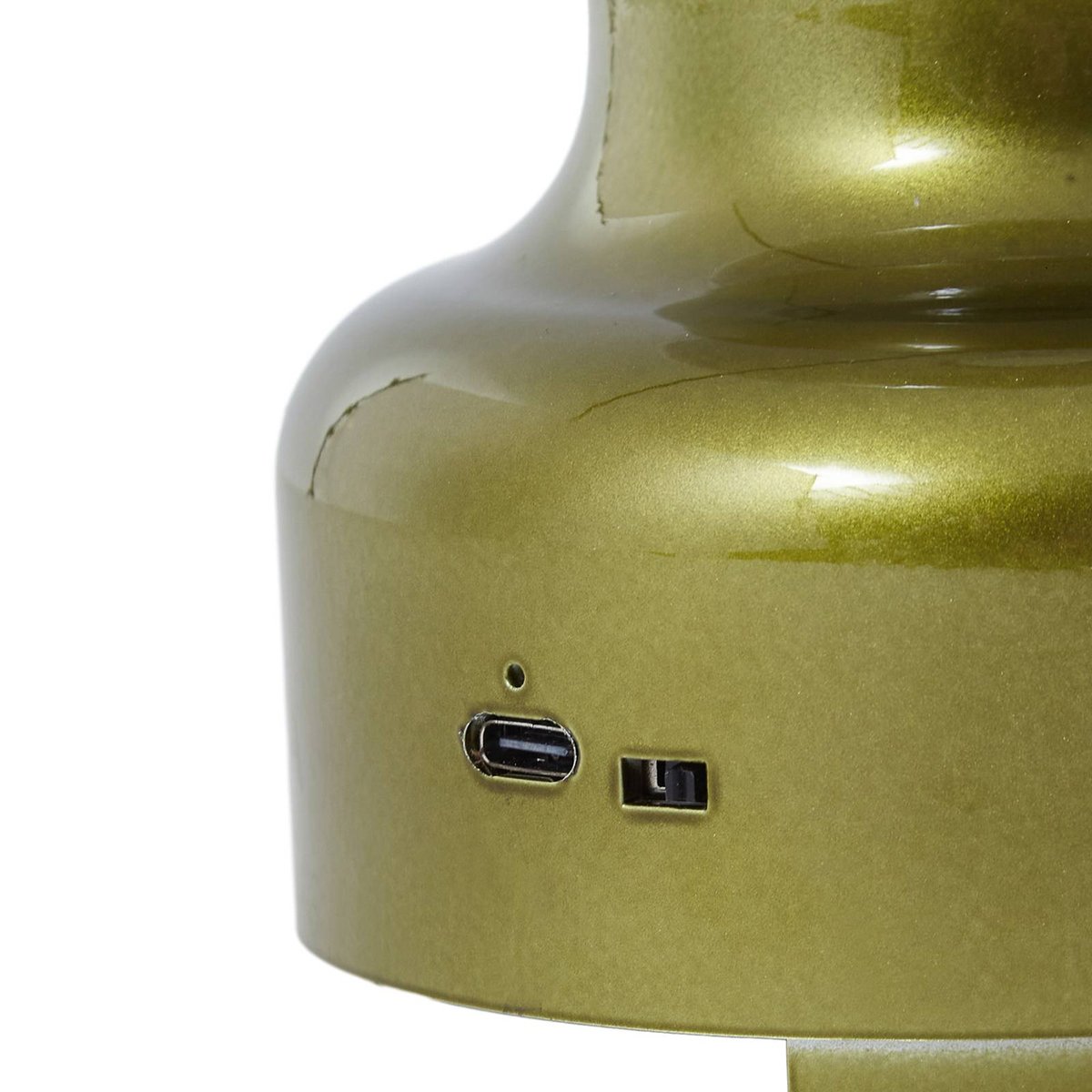 Lampe à poser en verre industrielLED gris fumé, vert métallique, LINDBY