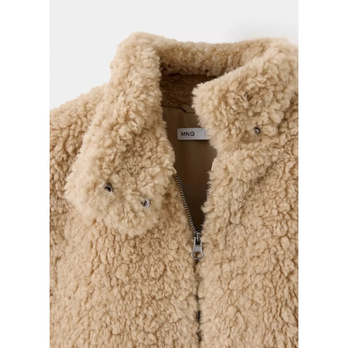 Gilet effet imitation mouton marron moyen, MANGO KIDS