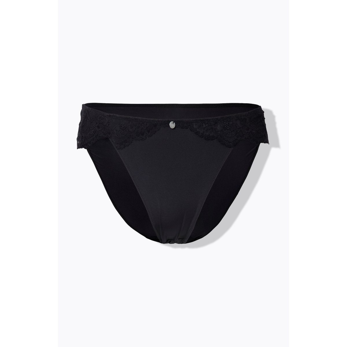 Culotte midi TruYou, satin et dentelle noir, ULLA POPKEN