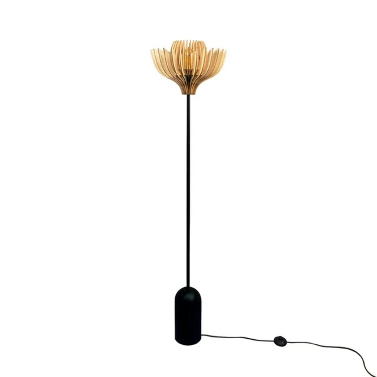 Lampadaire en bois de peuplier TULLIA bois clair, ATELIER LOUPIOTE