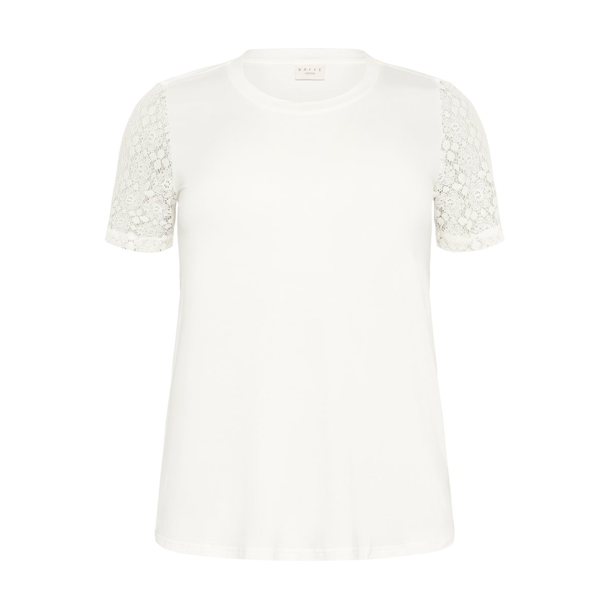 T-shirt blanc chalk, KAFFE CURVE