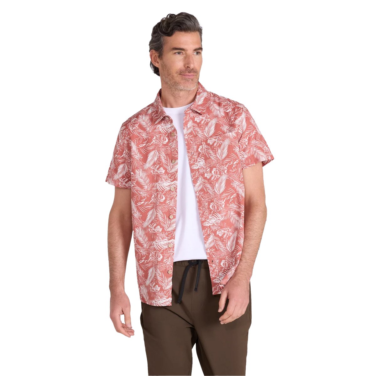 Chemise manches courtes motif/style feuilles TROPICAL orange brulée, MOUNTAIN WAREHOUSE