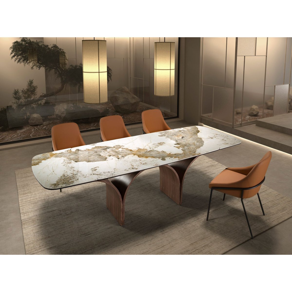 Chaise en similicuir orange | noir, ANGEL CERDA