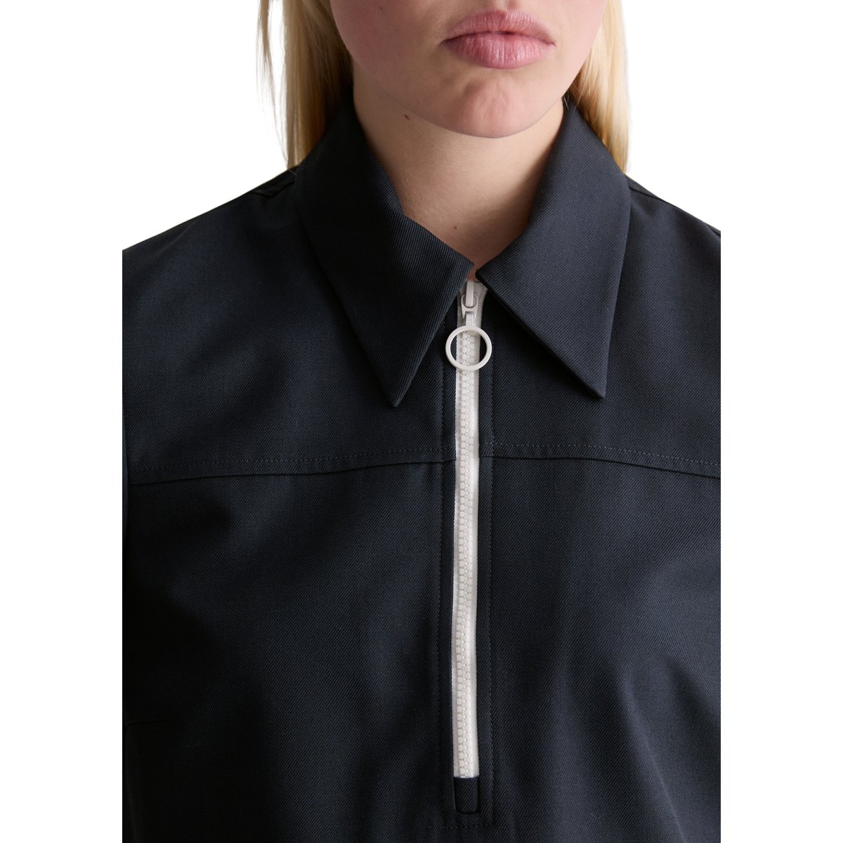 Robe courte relaxed en polyester recyclé avec viscose bleu foncé, MARC O’POLO DENIM