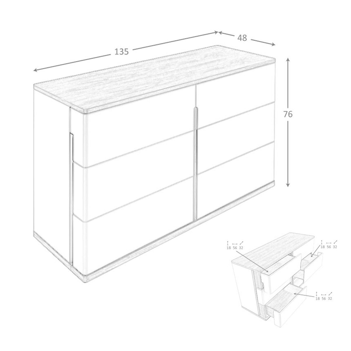 Commode en bois et noyer gris | noyer, ANGEL CERDA