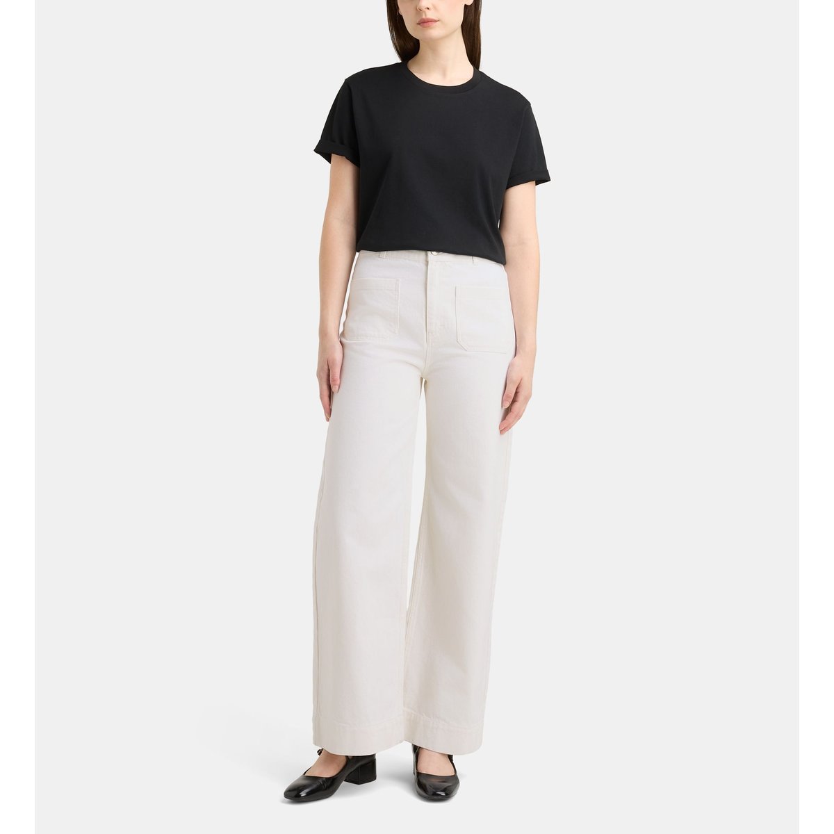 Jean large redford coton bio blanc cassé, GALERIES LAFAYETTE