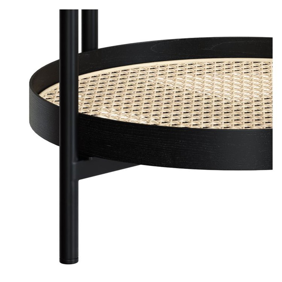 Table basse en cannage de mindi D49 cm - LUKUT noir, MAISON PAVANE