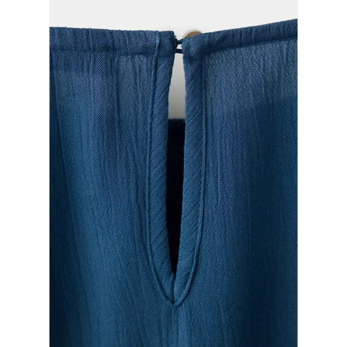 Blouse fluide détail froncé bleu pétrole, MANGO TEEN