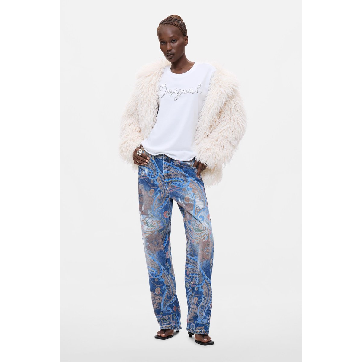 T-shirt 100 % coton blanc, DESIGUAL