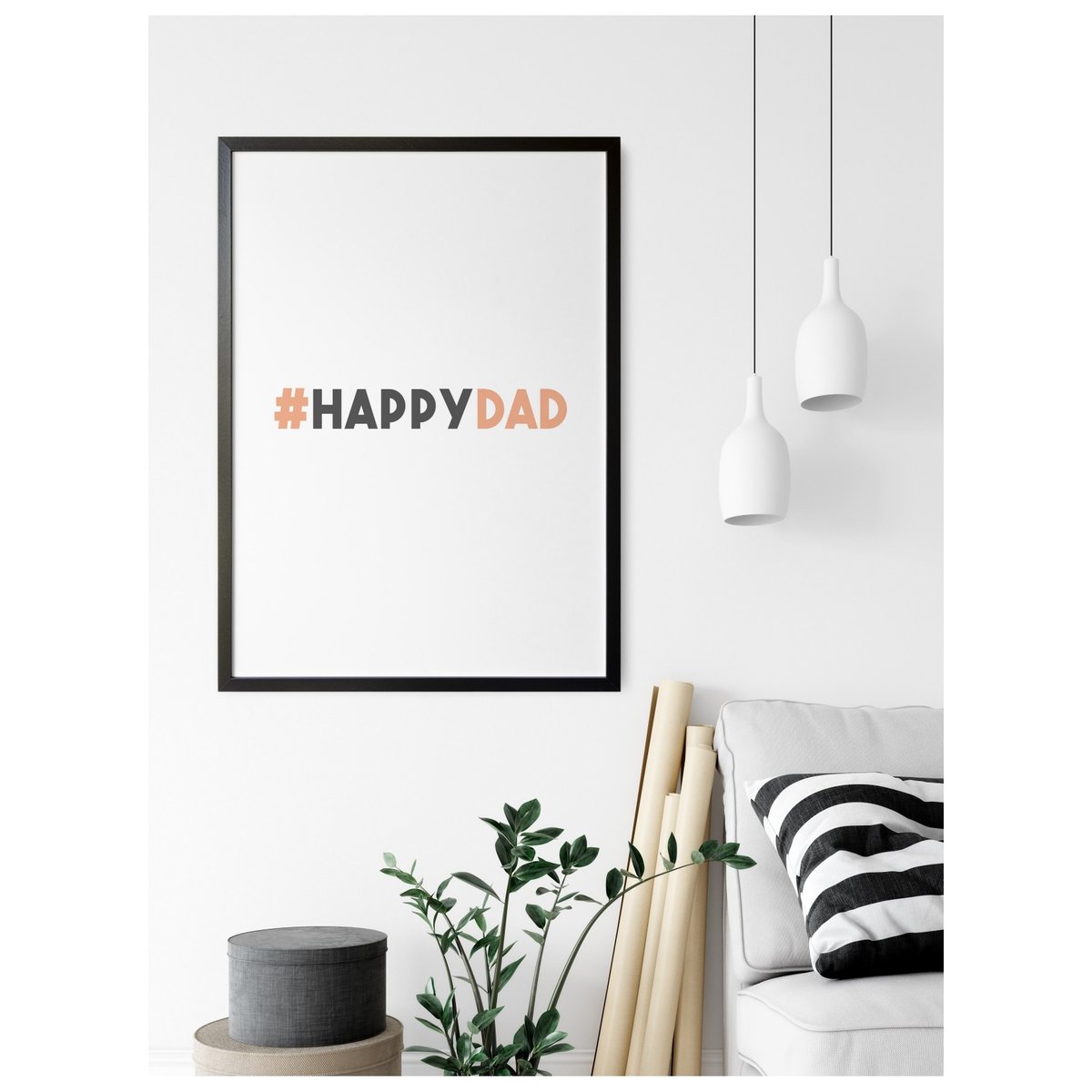 Affiche HappyDad blanc, L'AFFICHERIE