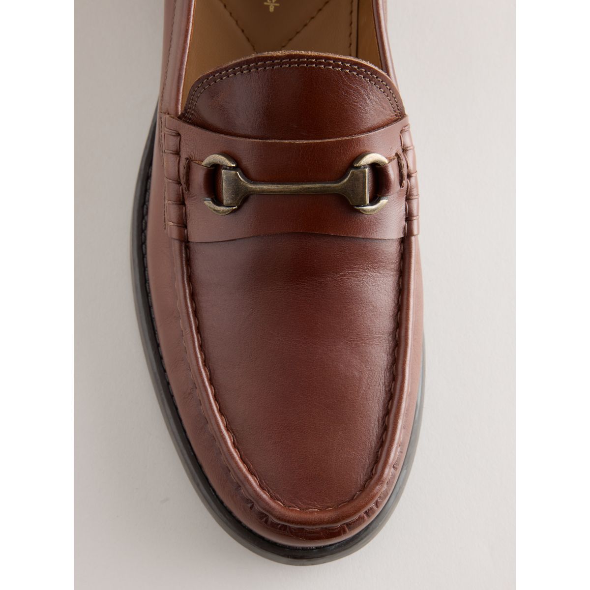 Mocassins en cuir avec mors marron, NEXT