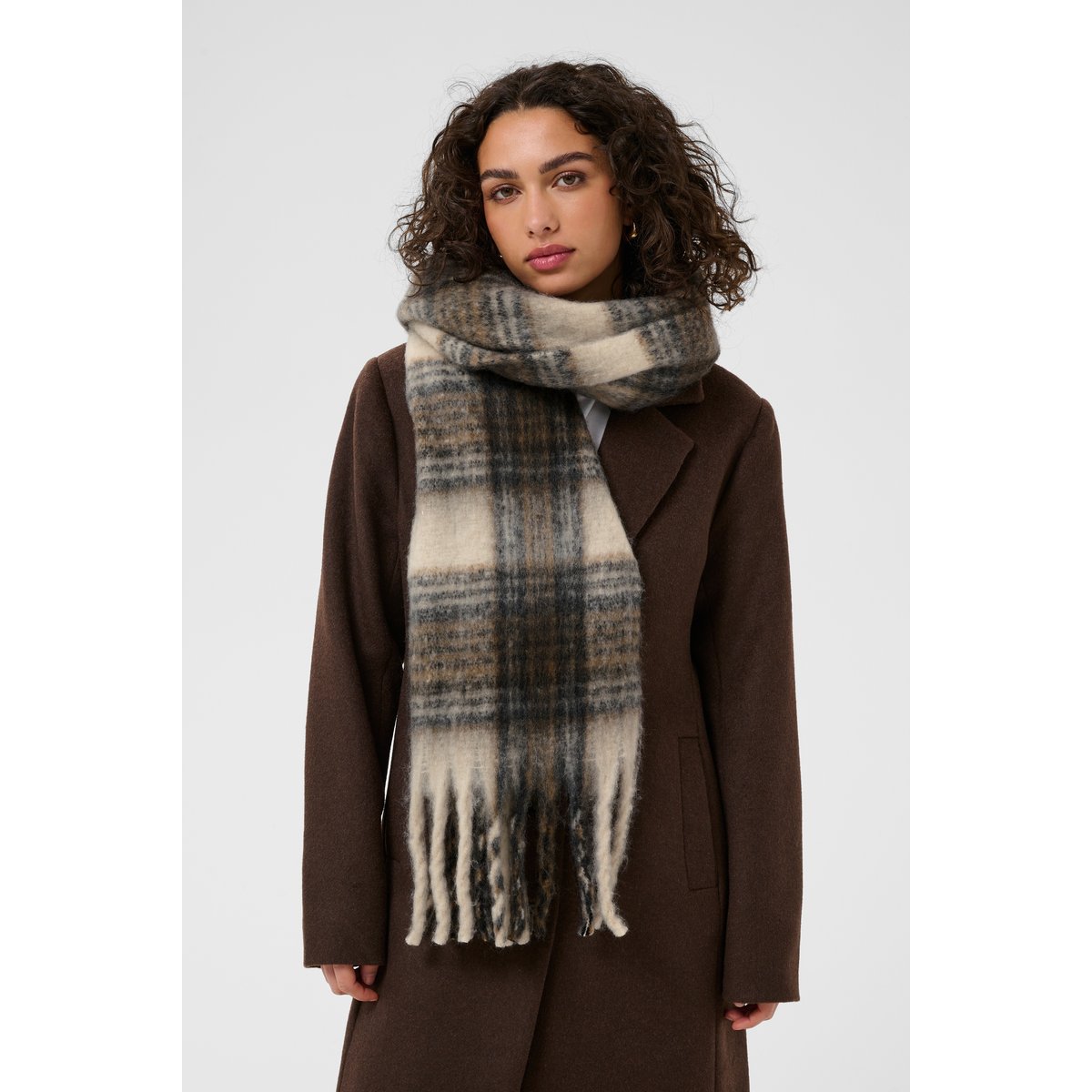 Écharpe blanc noir offwhtie/black check, KAFFE