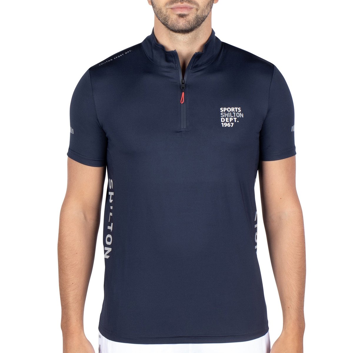 T-shirt col zippé DEPT navy, SHILTON