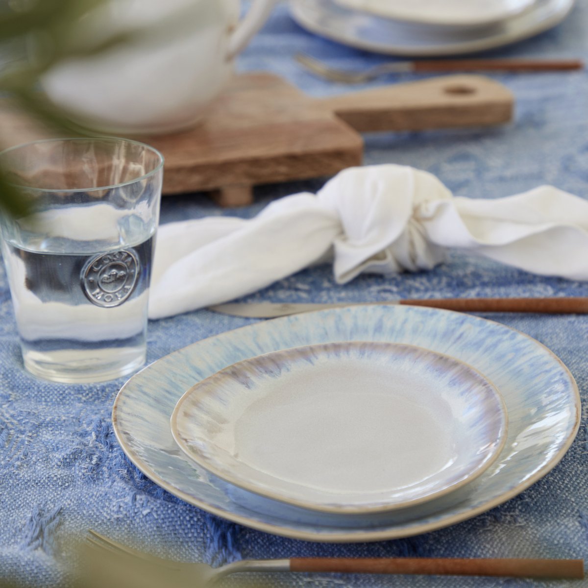 Assiette ovale 20 BRISA blanc et bleu, COSTA NOVA