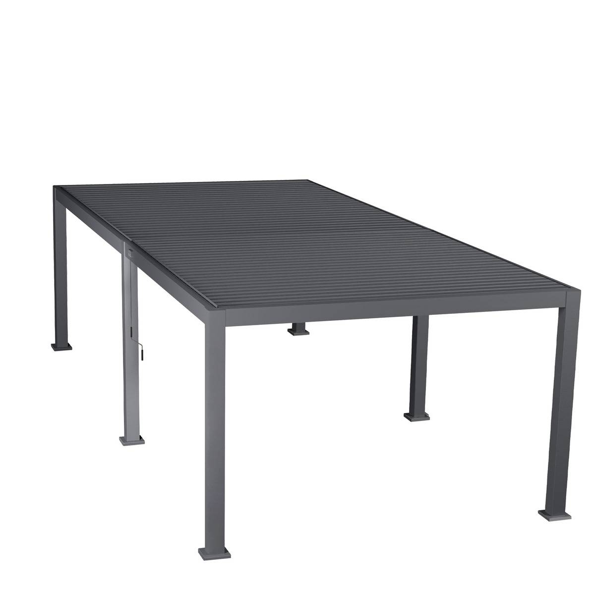 Pergola bioclimatique en aluminium à lattes orientables 6x3,6m EVORA gris, HESPERIDE