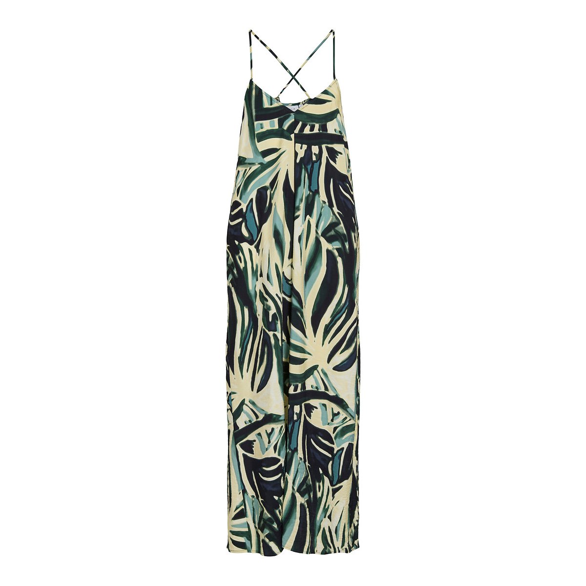 Robe longue imprimée à bretelles imprimé multicolore, VILA