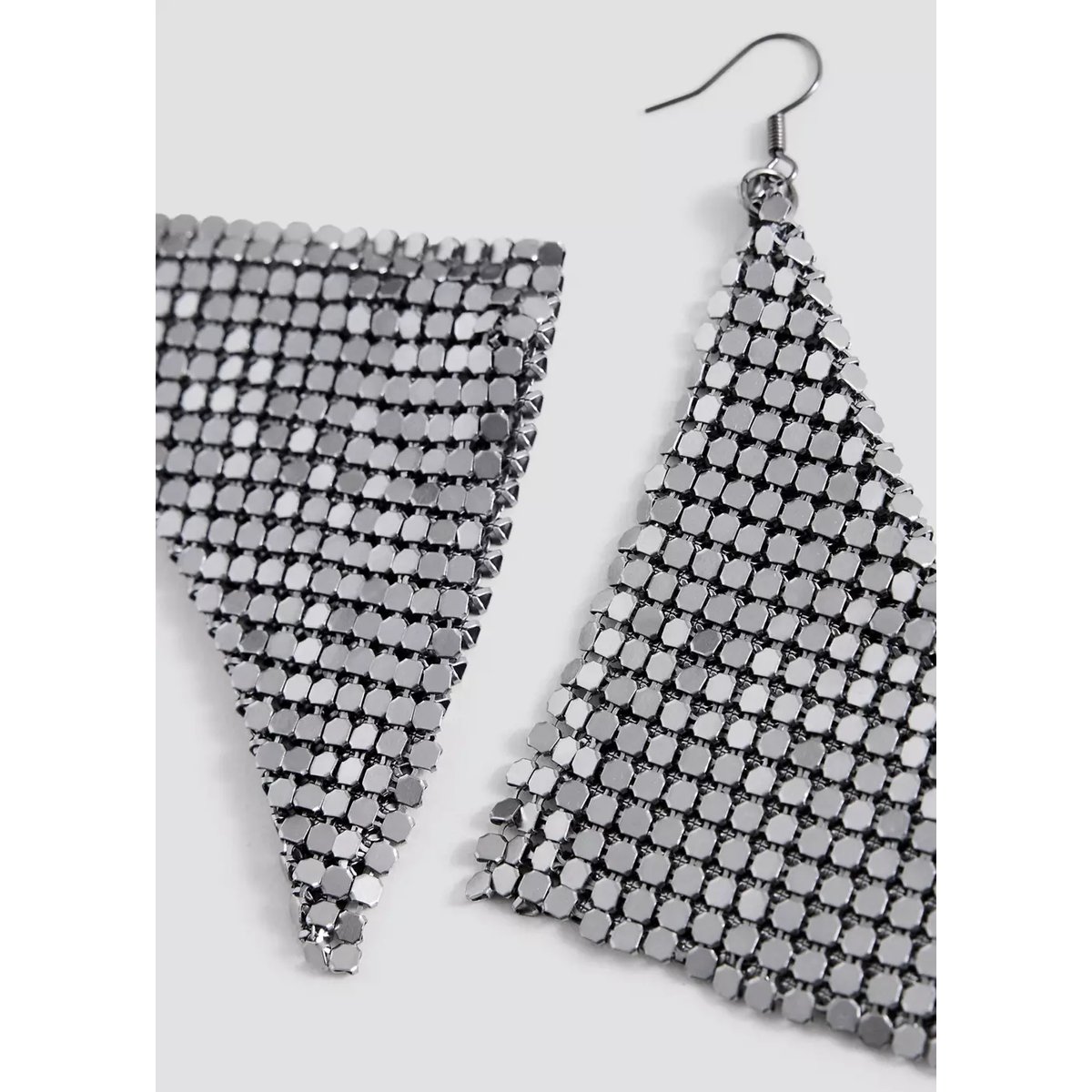 Boucle d’oreille pendentif effet maille noir, MANGO TEEN
