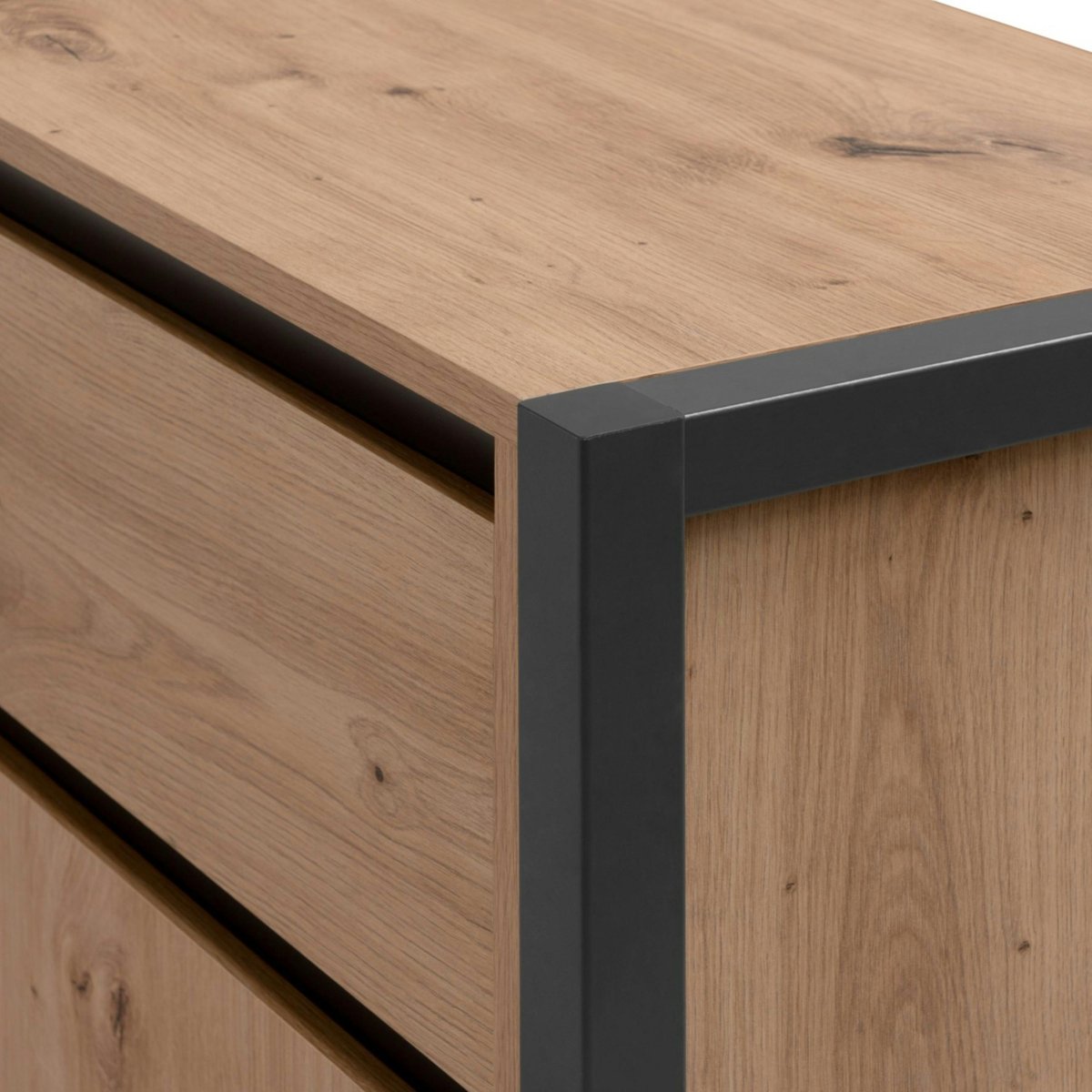 Bureau d'angle avec bloc rangement ALVA chêne, PIER IMPORT