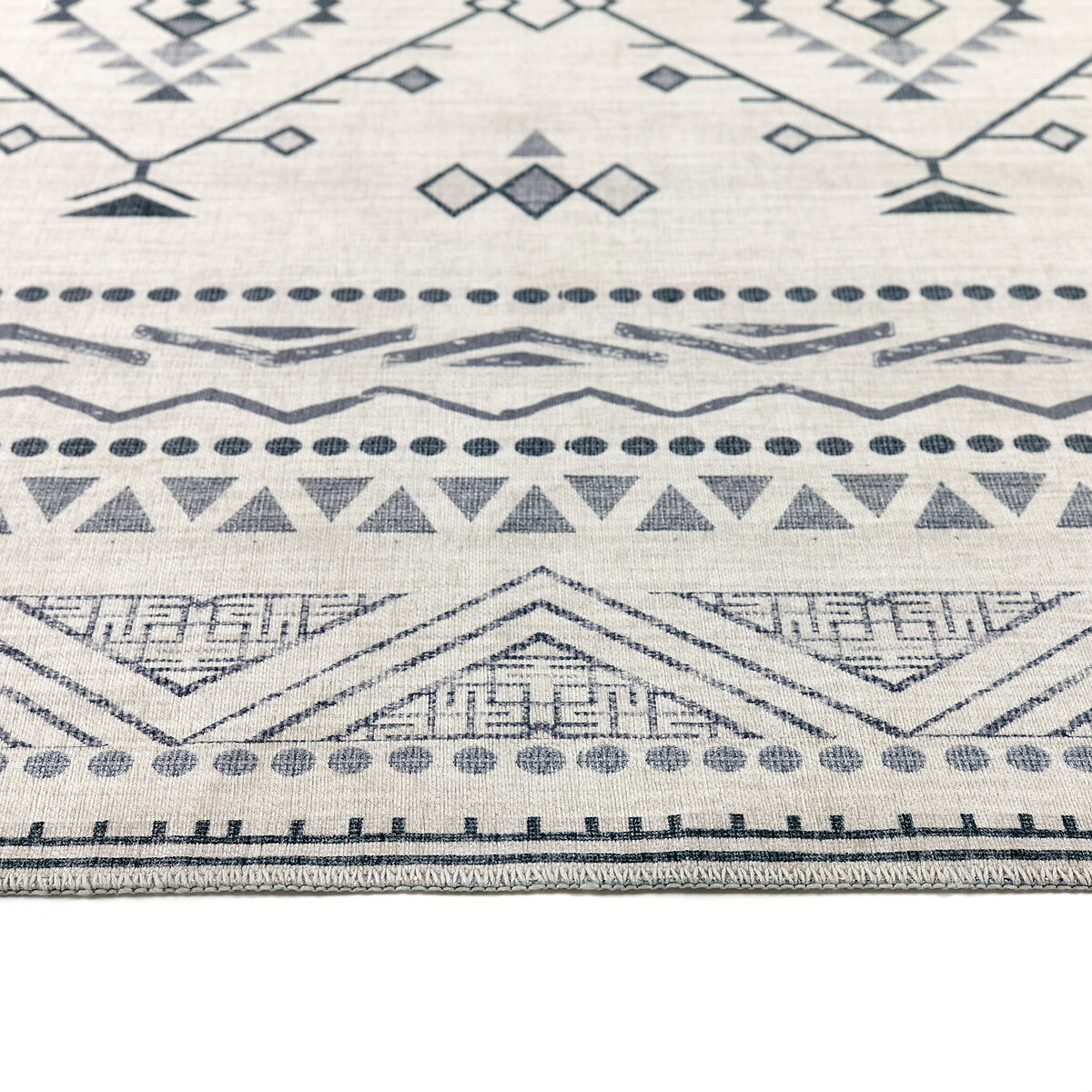 Tribal Patterned Machine Washable Rug grey/cream, SO'HOME