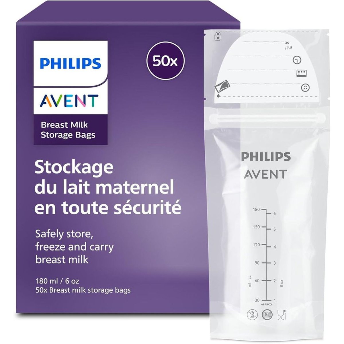 Lot de sachets de conservation blanc, PHILIPS AVENT