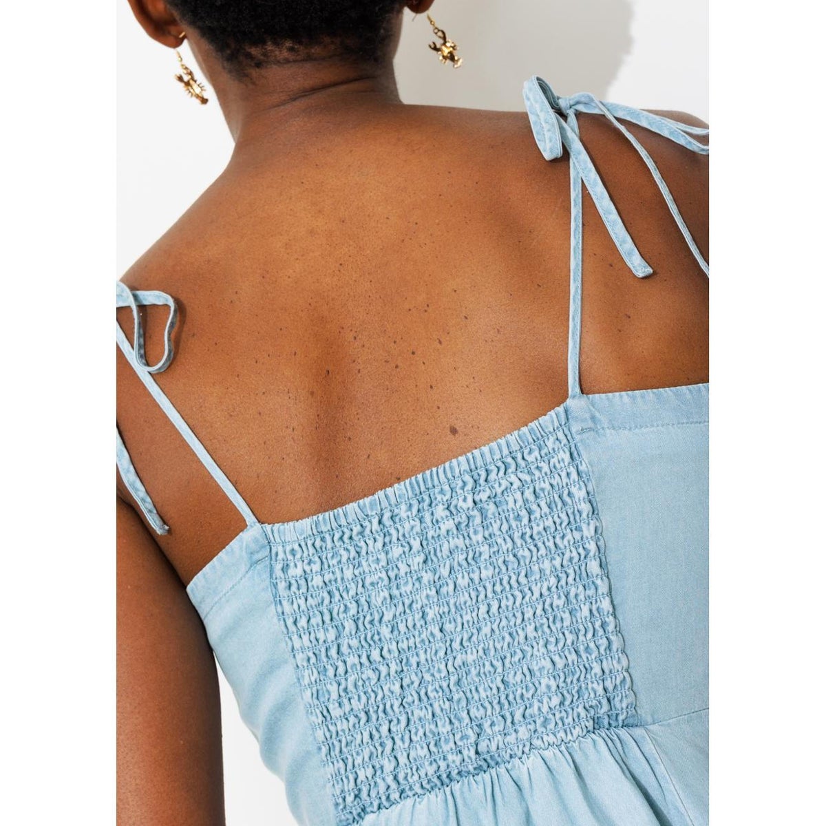 Robe à bretelles en lyocell jean clair, PROMOD