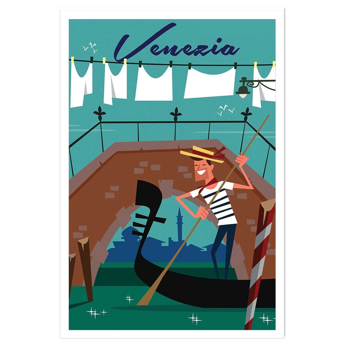 Affiche Gondole à Venise affiche seule, HEXOA