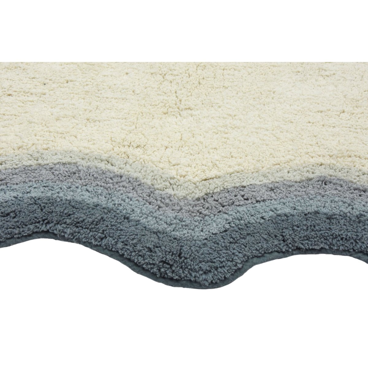 Tapis enfant en coton BISCUIT bleu naturel, AFK LIVING
