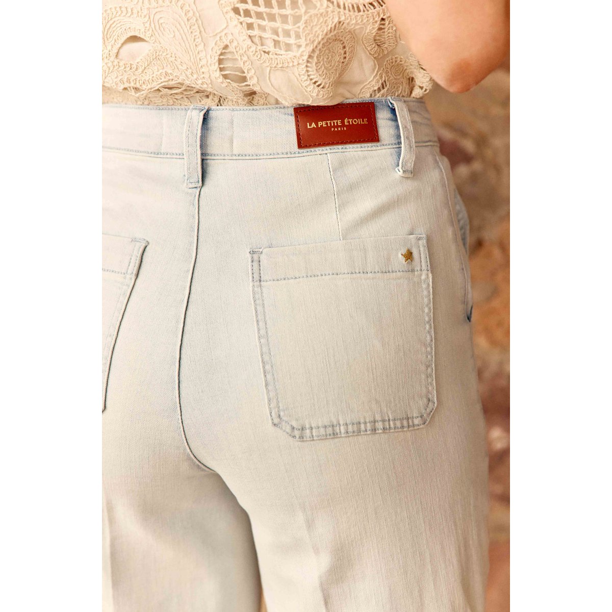 Short large imprimé denim PLINT 81-bleach, LA PETITE ETOILE