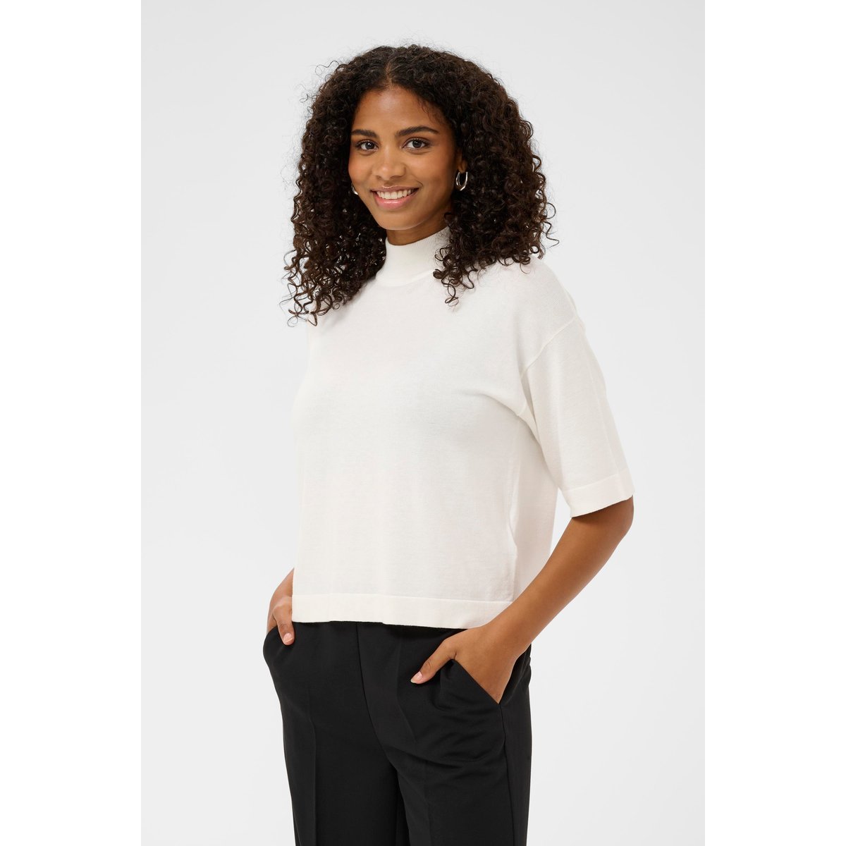Pullover tricoté blanc, KAFFE