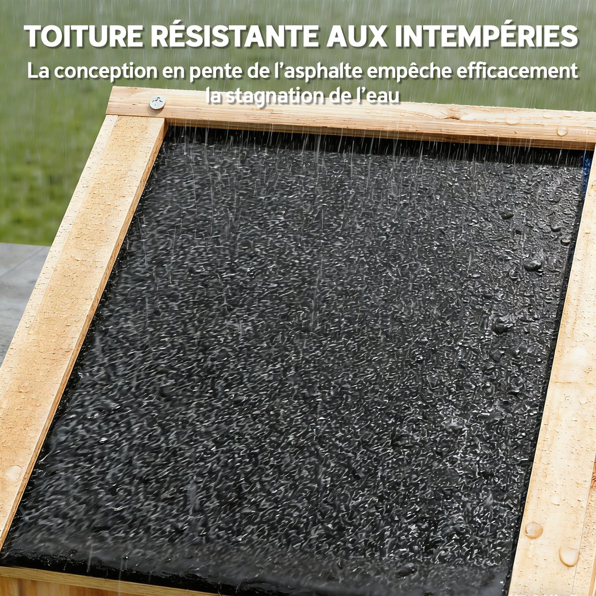 Armoire de rangement d'extérieur Bois de bois naturel, OUTSUNNY