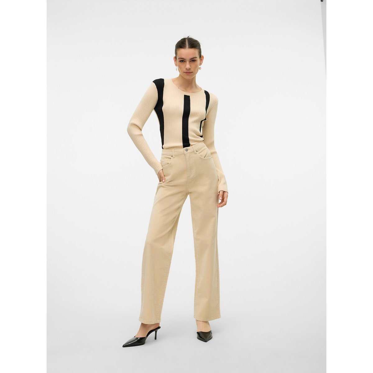 Pantaloni larghi beige, VERO MODA