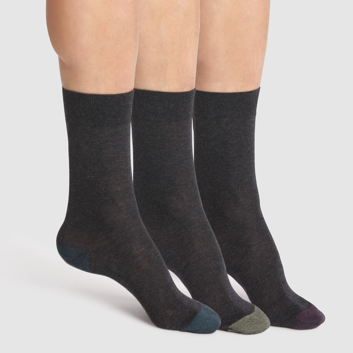 Lote de 3 pares de meias MIX&MATCH cinzento + cinzento + cinzento, DIM