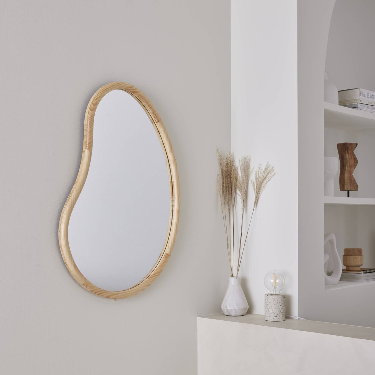 Miroir organique bois de sapin 85cm JACOB naturel, SWEEEK