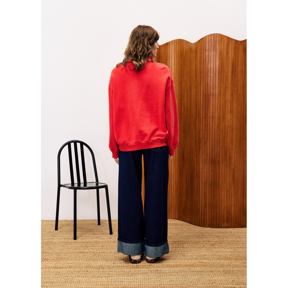Sweatshirt  en coton TULIPE rouge, FRNCH