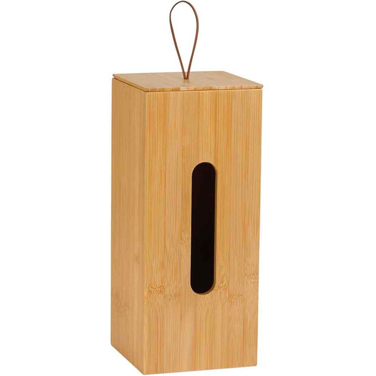 Rangement stock rouleaux papier toilette en bambou 14x14x33cm bois, WADIGA