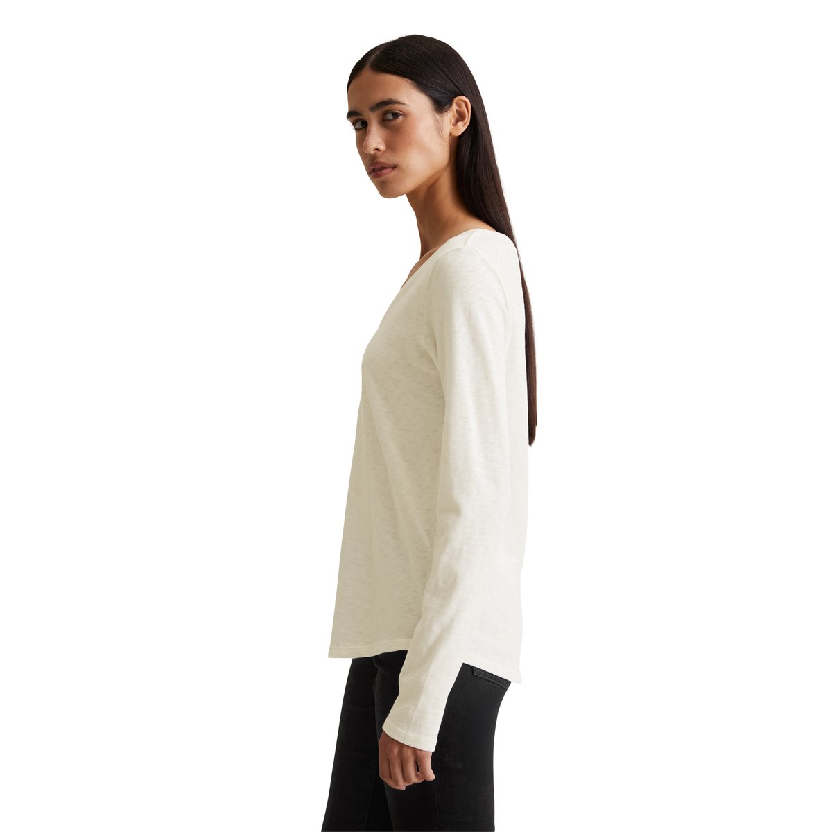 T-shirt long régulier En coton biologique premium blanc, MARC O’POLO DENIM