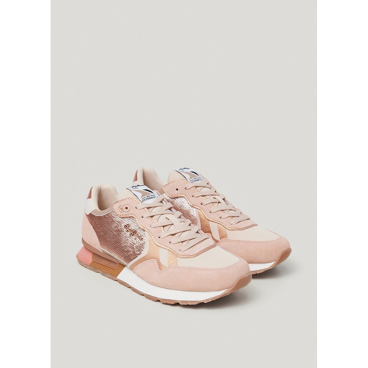 Baskets basses Brit Sequins rose, PEPE JEANS