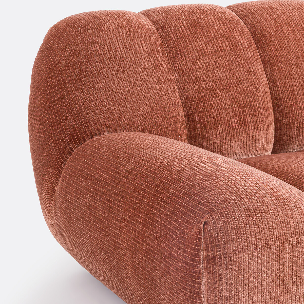 Canapé velours côtelé vintage 2 places, Nuria terracotta, LA REDOUTE INTERIEURS