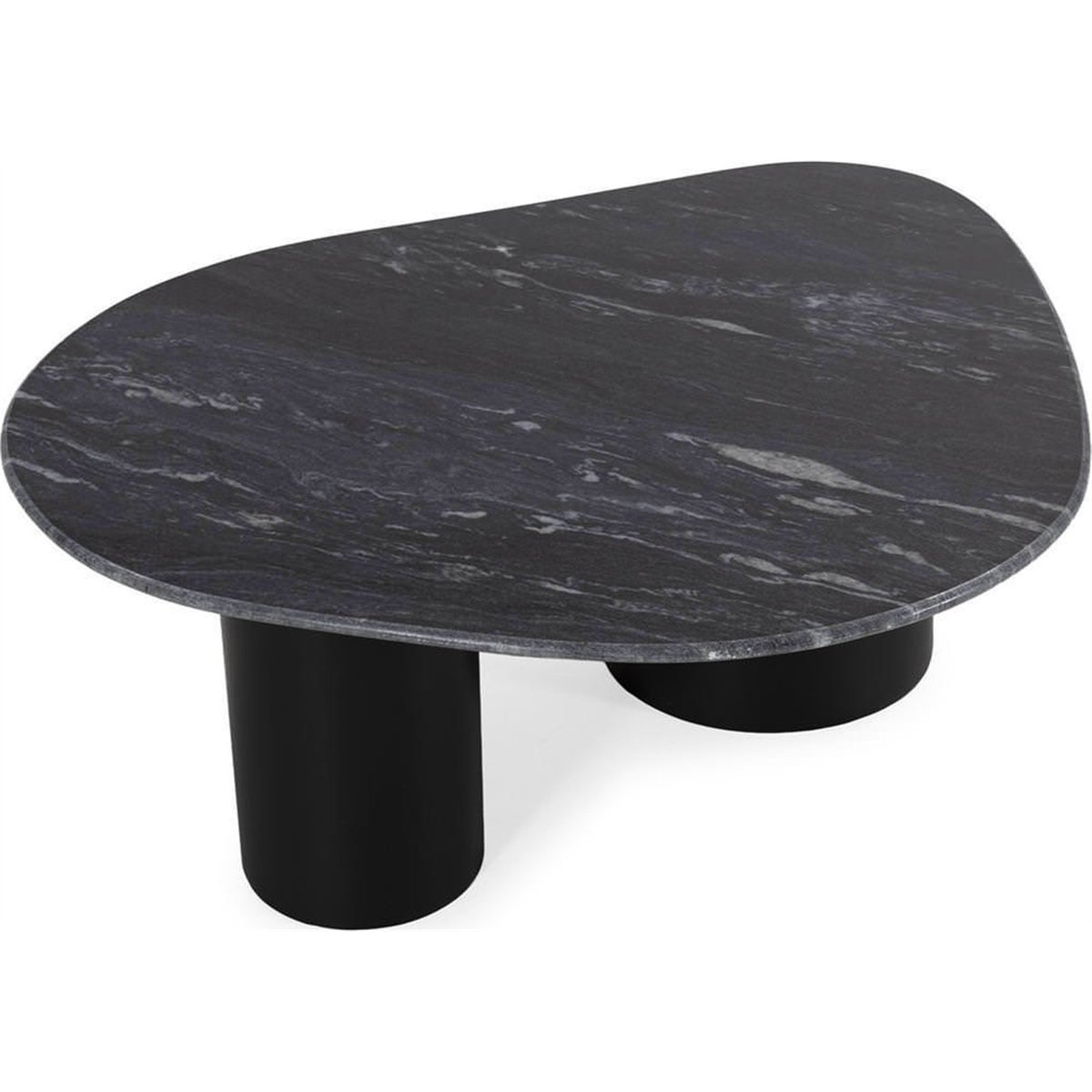 Table basse en marbre et métal plombé et noir, RECOLLECTION