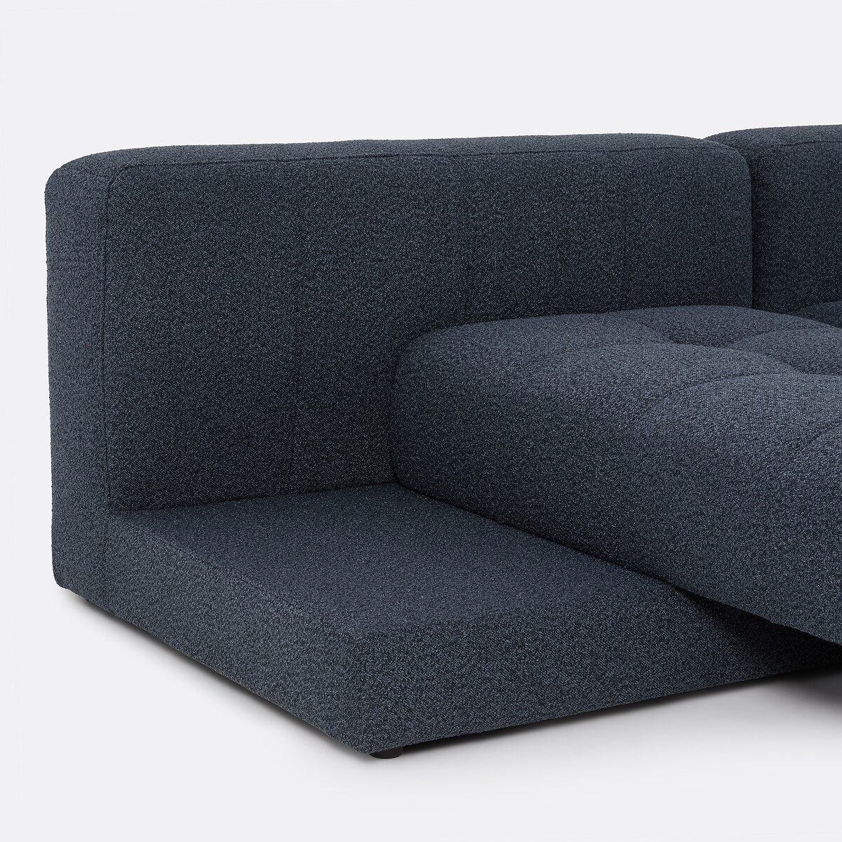 Banquette assise pivotante, gauche, modulable, en bouclette fine, FANO bleu, LA REDOUTE INTERIEURS