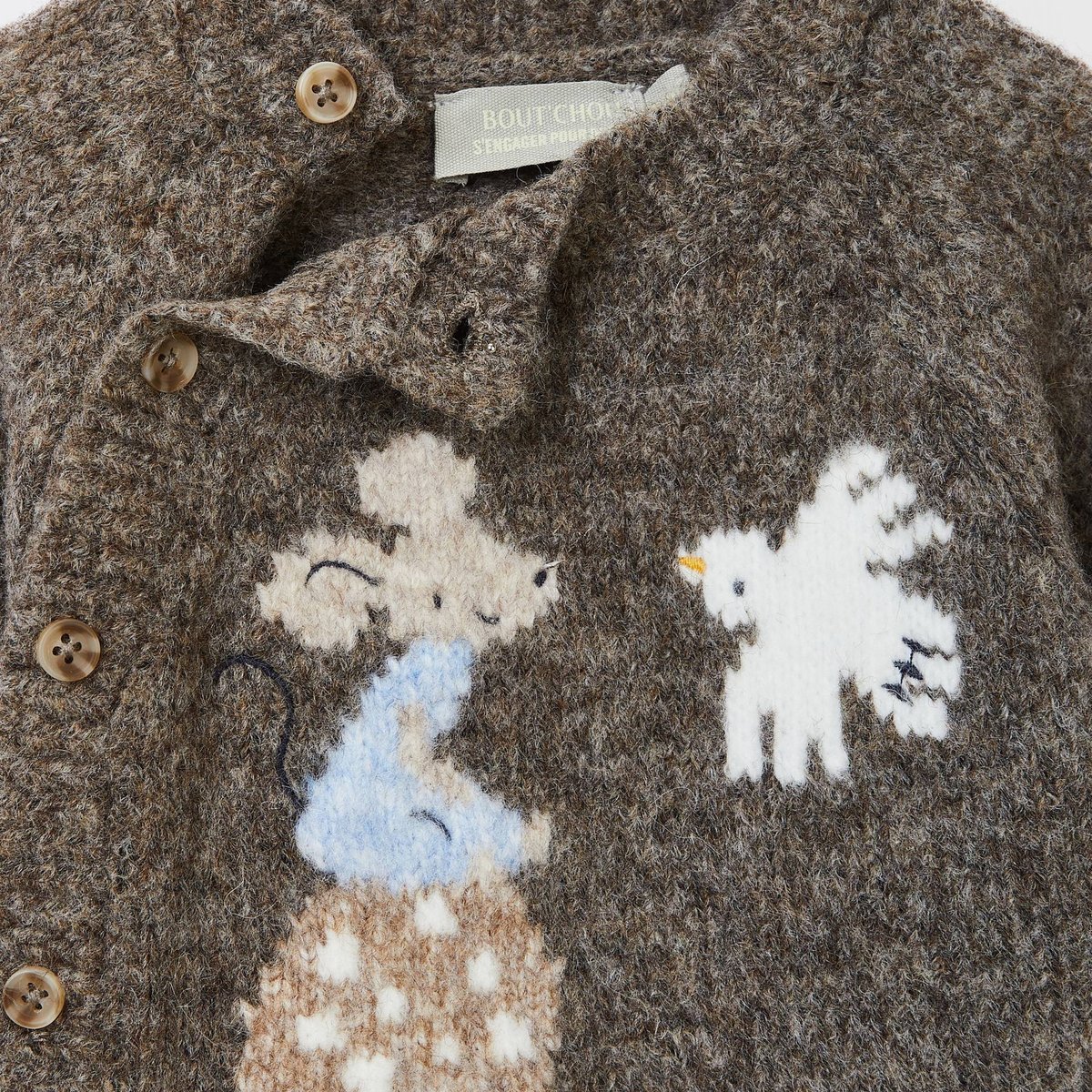 Pull intarsia imprimé poulain, BOUT'CHOU