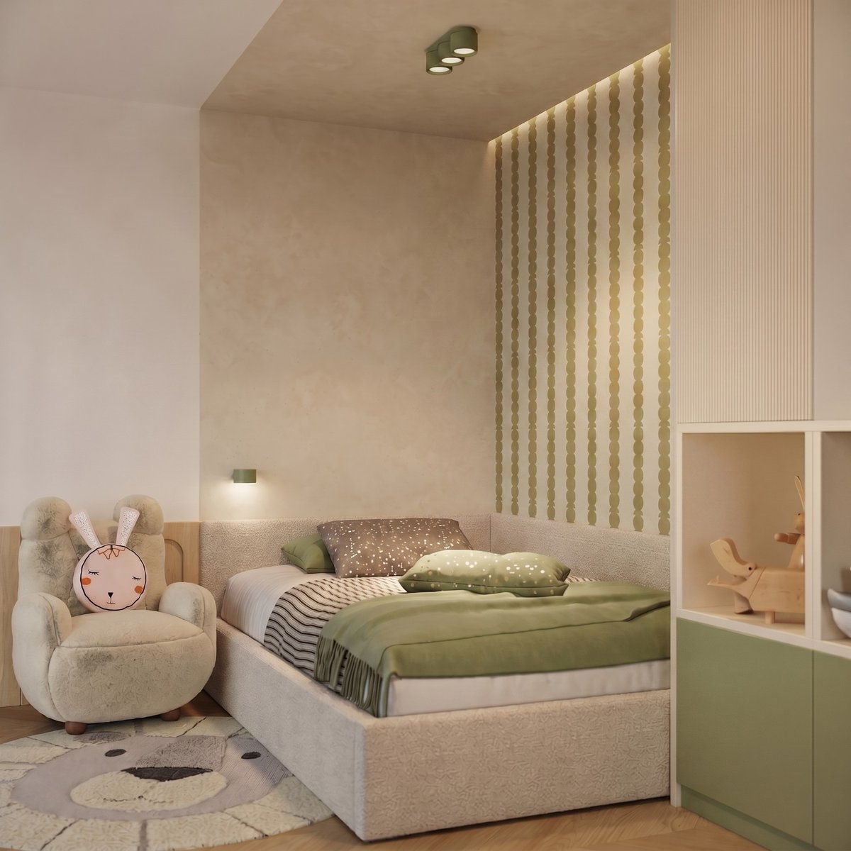Plafonnier Aluminium Vert Olive Gx53 3 MODO vert olive, EDEN