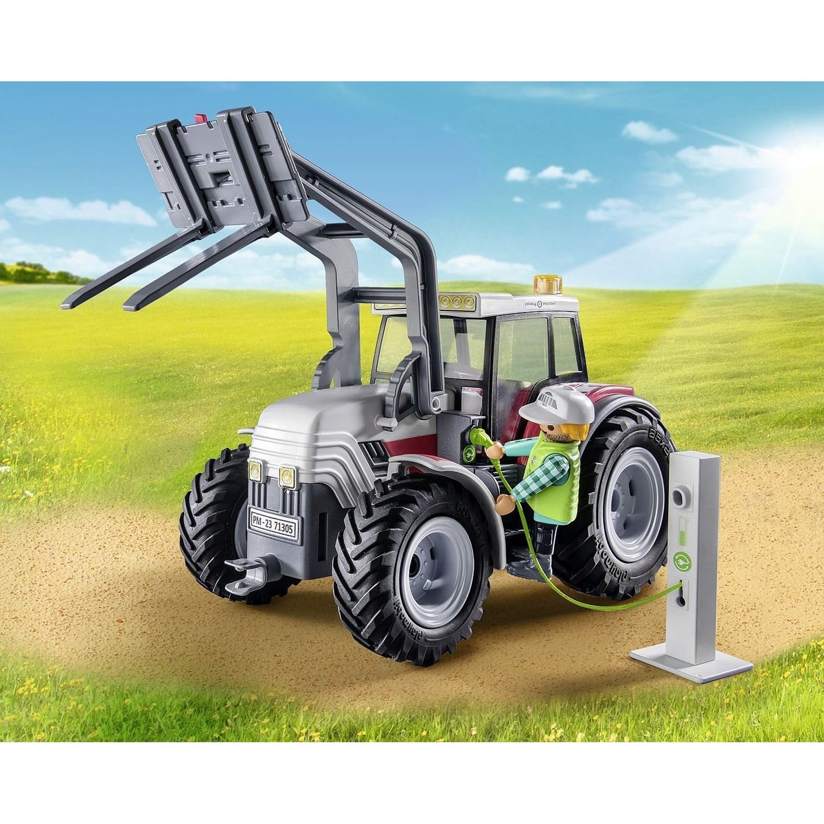 Grand tracteur électrique multicolore, PLAYMOBIL