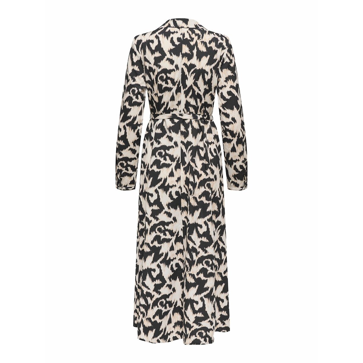 Robe droite, longue, manches longues imprimé noir, ONLY