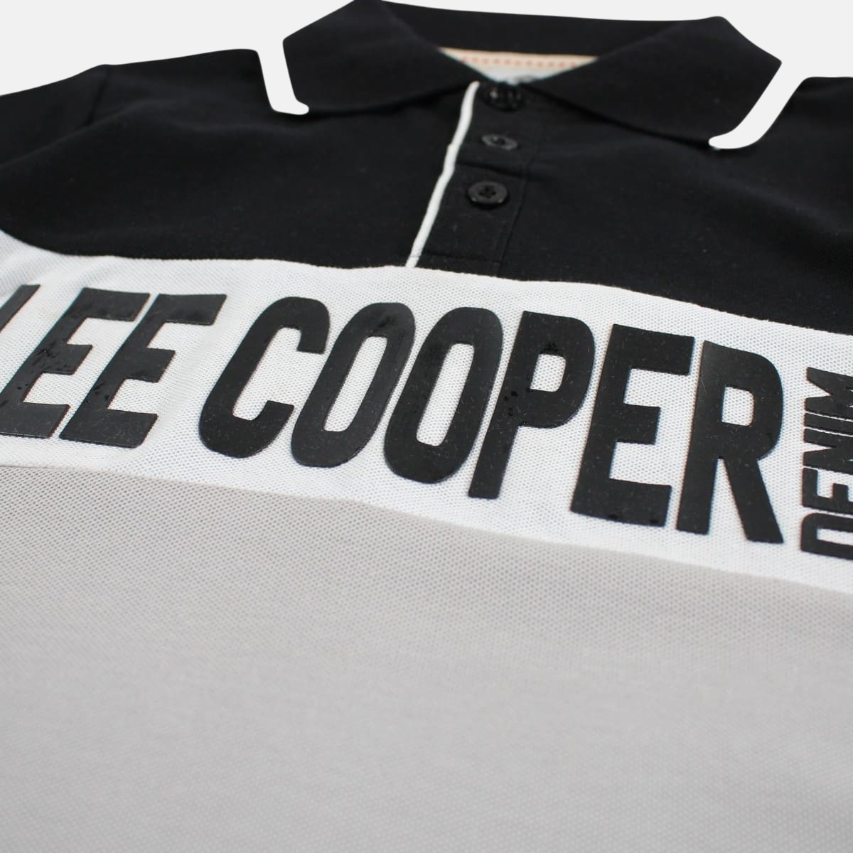 Polo manches courtes imprimé, col chemise RUGBY gris, LEE COOPER